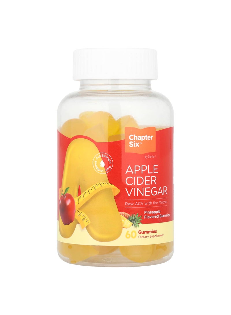 Apple Cider Vinegar Gummies, Pineapple, 60 Gummies (250 mg per Gummy)
